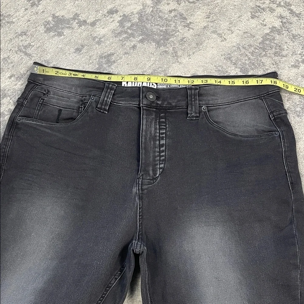 New Bauhaus Frankie Deluxe 5 Pocket Straight Fit Jeans Dark Grey Wash Sz 36
